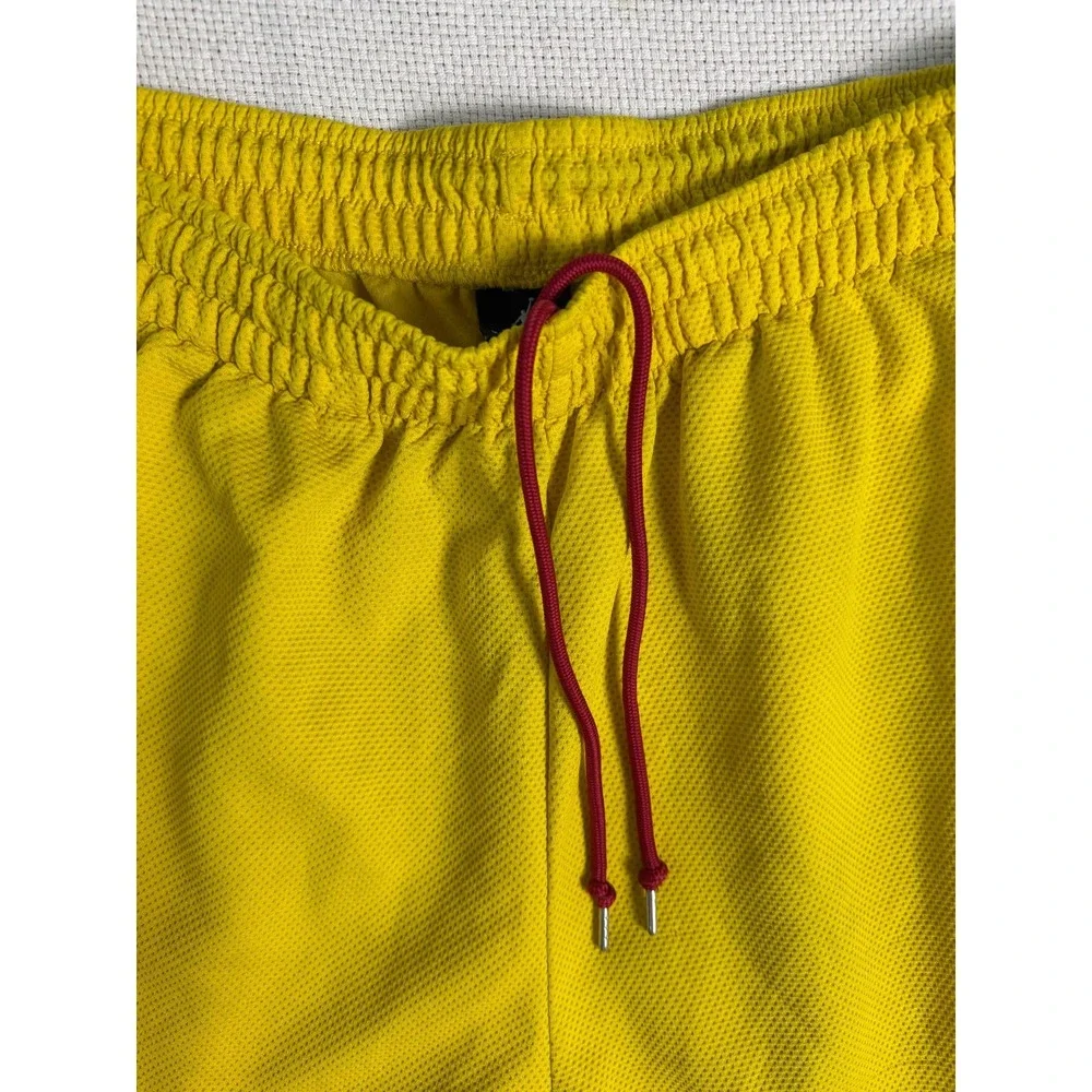 Jordan Men's Yellow Basketball Shorts Dri-FIT Athletic Gym Mesh Shorts Size L